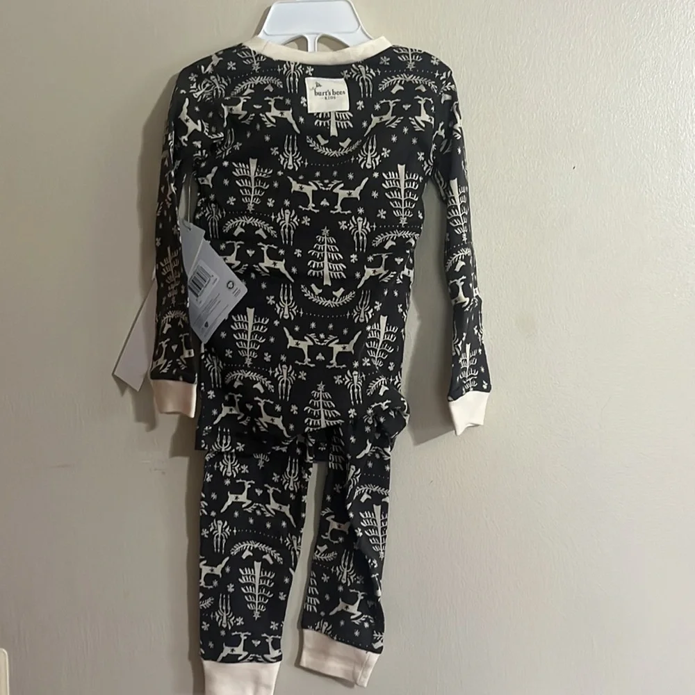 Burt's Bees Baby unisex organic cotton Family Matching Holiday 2T toddler Pajama - Picture 3 of 3